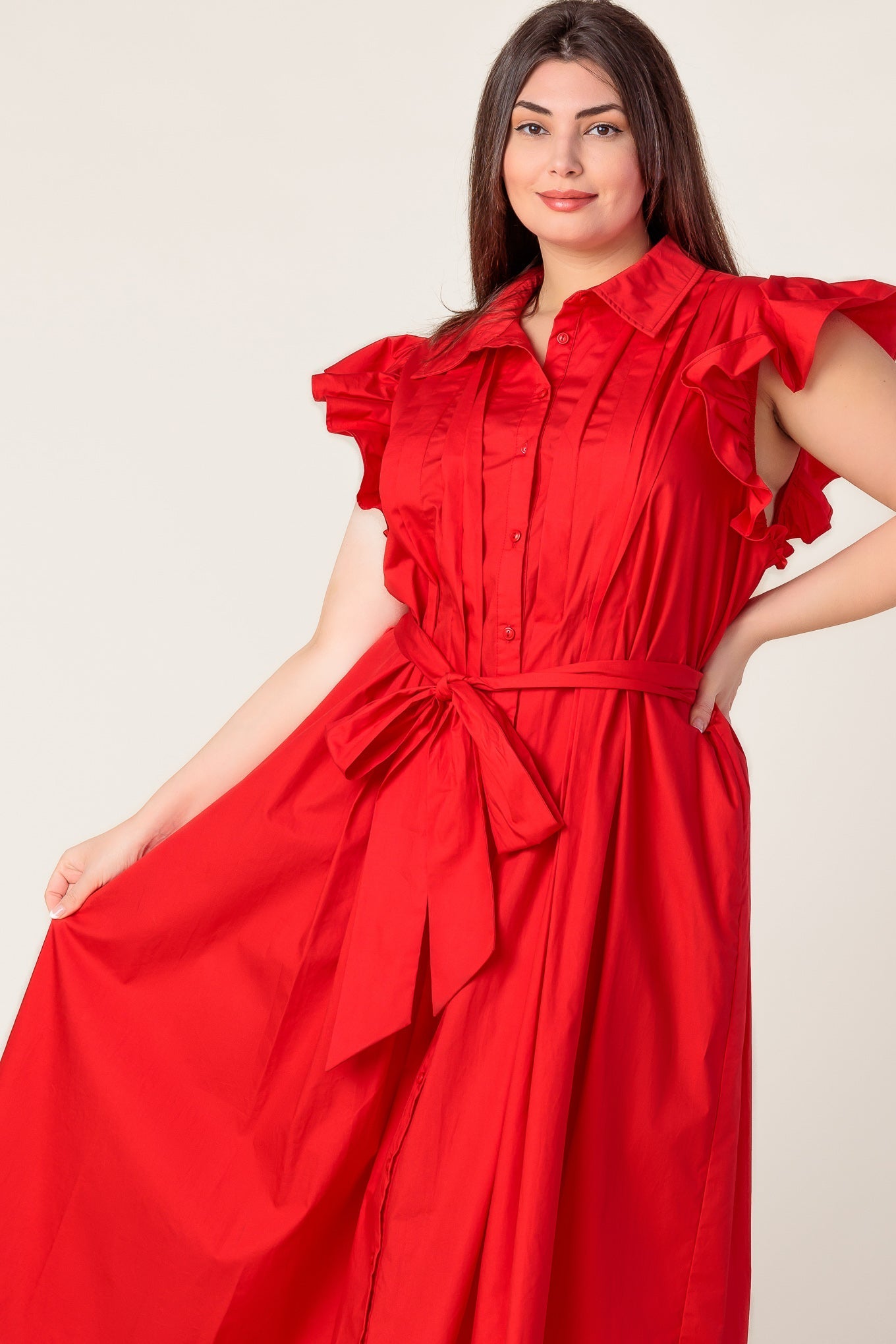 GLIMPSE IN TIME WOVEN MIDI DRESS Flying Tomato